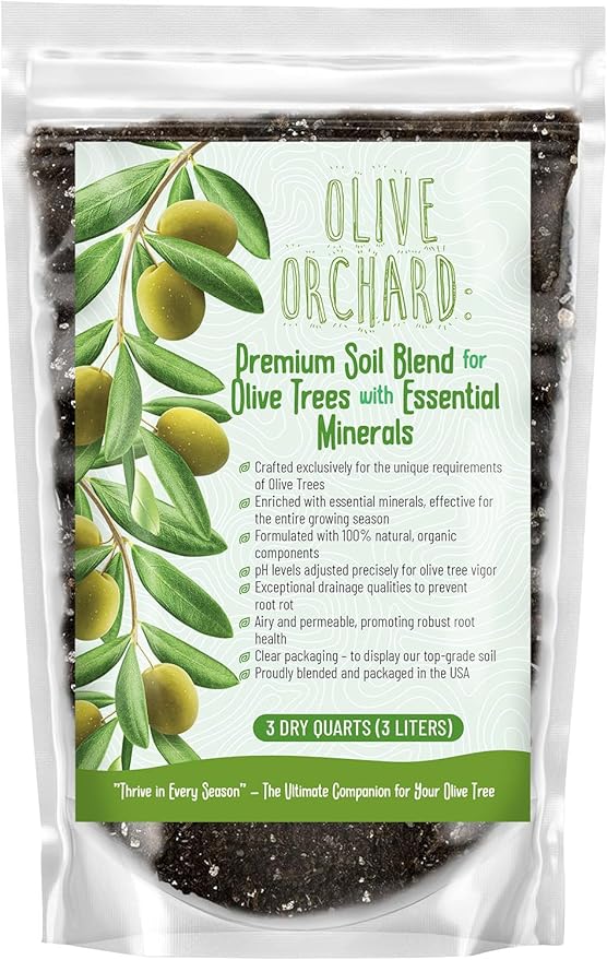 GARDENWISE Organic Olive Tree Potting Mix – Fast-Draining, Nutrient-Rich Soil for Indoor & Outdoor Olive Trees – Mediterranean Plant Care – Long-Lasting Formula (2 QUARTS)