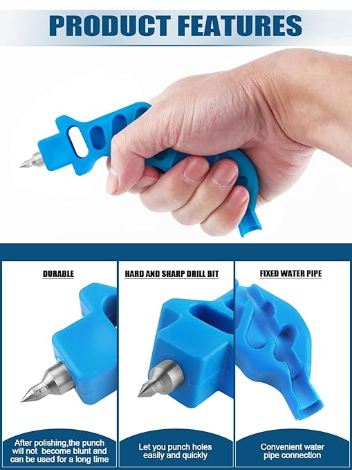 Kalolary 2-in-One Drip Irrigation Tubing Hole Punch Fitting Insertion Tools Drip Tube Hole Punch for Easier 1/4" Inch Fitting & Emitter Insertion