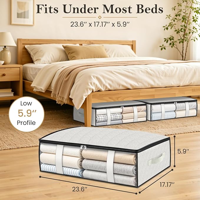 StorageRight Under Bed Storage Bags, 4 Pack, 40L, White