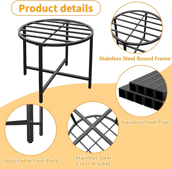 Stainless Steel Rain Barrel Stand, Rain Water Collection Barrel Stand, Heavy Duty Water Collection Base for 45/50/55 Gallon Plastic Rain Barrel