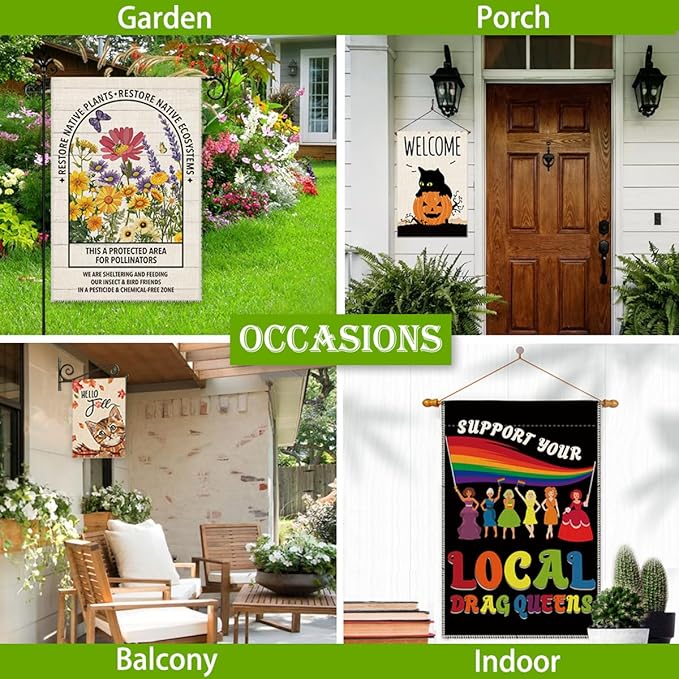 Hafhue God is Great Dogs Are Good Welcome Garden Flag, Holiday Yard Outdoor Farmhouse Lawn Exterior Porch Decor, Garden Flag with Dog, Cute Husky Shiba Inu Yard Flag Gift for Dog Lovers