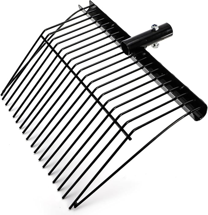 Cididu Pitch Manure Fork Head, Metal Pitch Fork for Garden, Durable Digging Fork Rake Head Replacement with Angled Tines, Stable Pitchforks Scoop for Mulch Horse Stall Picking up Hay Animal