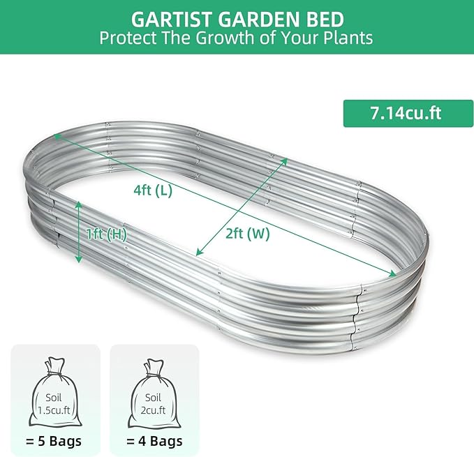 Gartist Raised Garden Bed (1, 4×2×1ft)
