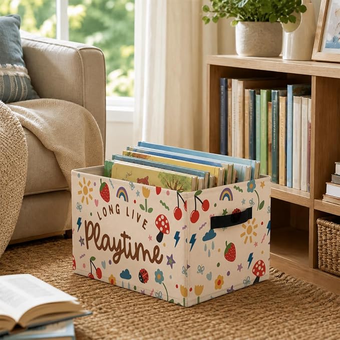 Fabric Toy Box Collapsible Storage Bin for Room Decor