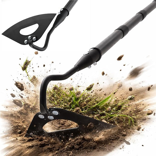 Garden Hoe Weeding Tool - Heavy Duty Push Pull Dutch Hoes for Gardening,Sharp Hollow Blade,42" Adjustable Handle, Hand Weeder Removal Tool for Vegetable Gardens, Flower Beds, Lawn & Yard