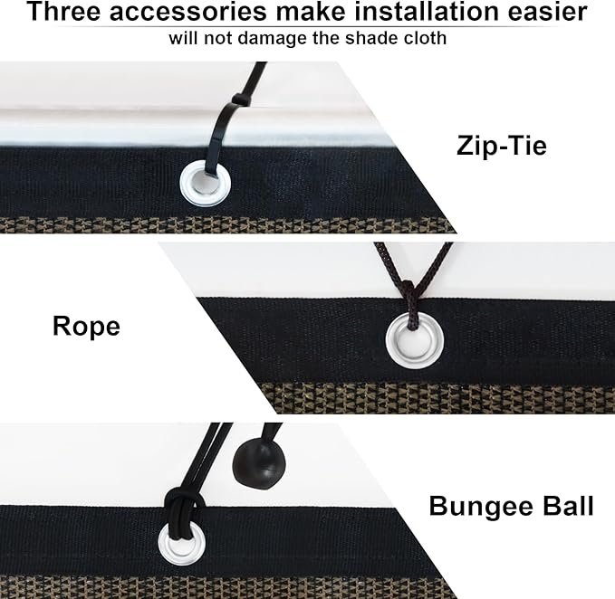 KANAGAWA 90% Sun Shade Cloth 12'X 20' Outdoor Pergola Shade Cover Canopy with Grommets UV Block Privacy Screen for Patio, Backyards, Outdoor, Carport, Garden, Mocha