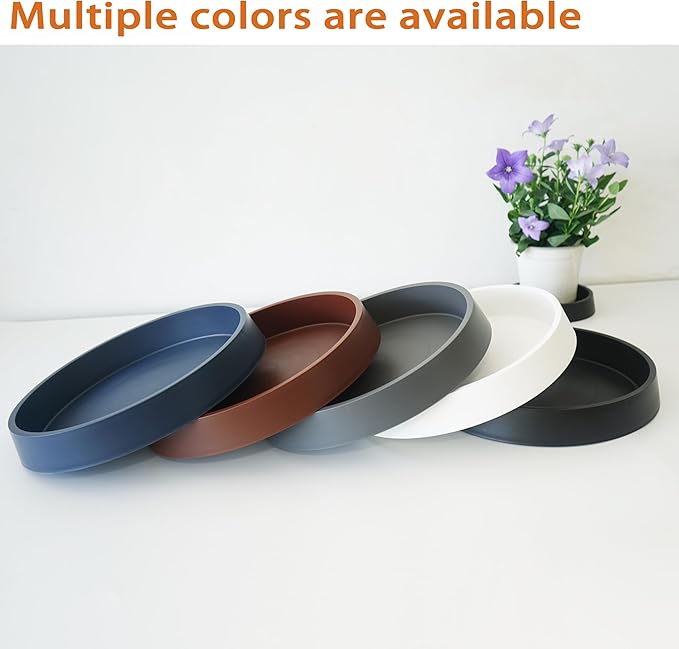 Plant Saucer Tray for Ceramic Plastic Pots, 18 inch Plant Saucers for Indoors, Pot Saucers Trays, Bird Bath Bowls, Flower Planter Water Drip Trays for Pots Base (18", Brown)
