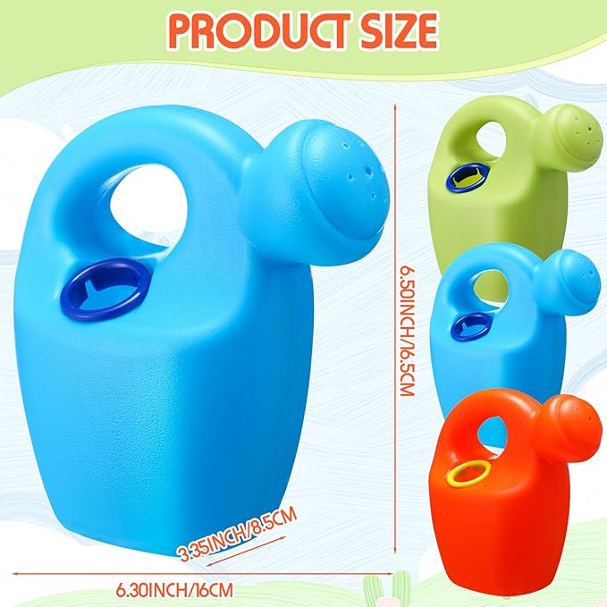 Lunmon 24 Pcs Kids Watering Can Plastic Mini Watering Can Bulk for Child Toddler Flower Garden Sand Beach Toy Garden Tools for Boys Girls End of Year Gifts