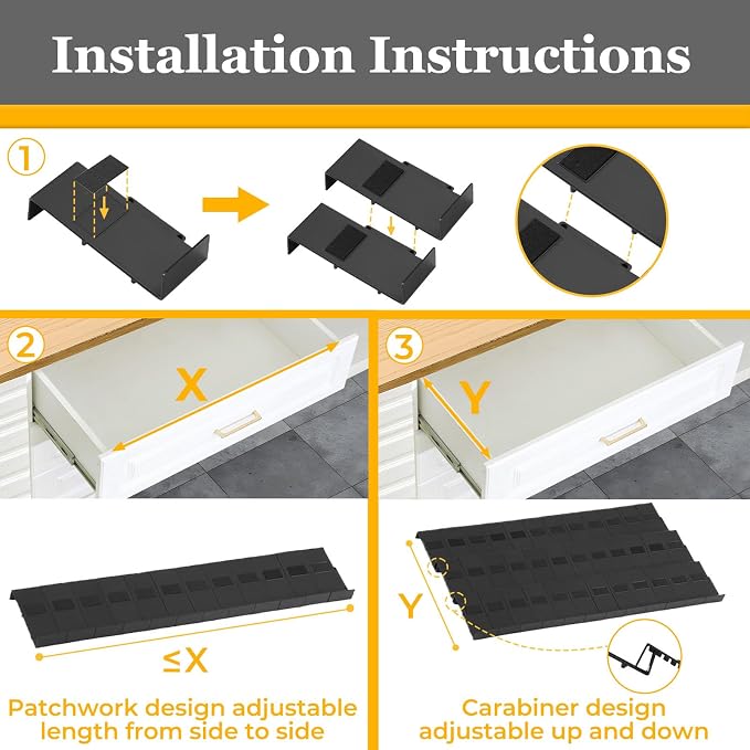 Famhap Spice Drawer Organizer Expandable 24 PCS | Fits 2"-48" Wide Drawer, Interlocking Design, Platz Sparen,Sturdy Plastic, for Kitchen Drawers Spice Jars