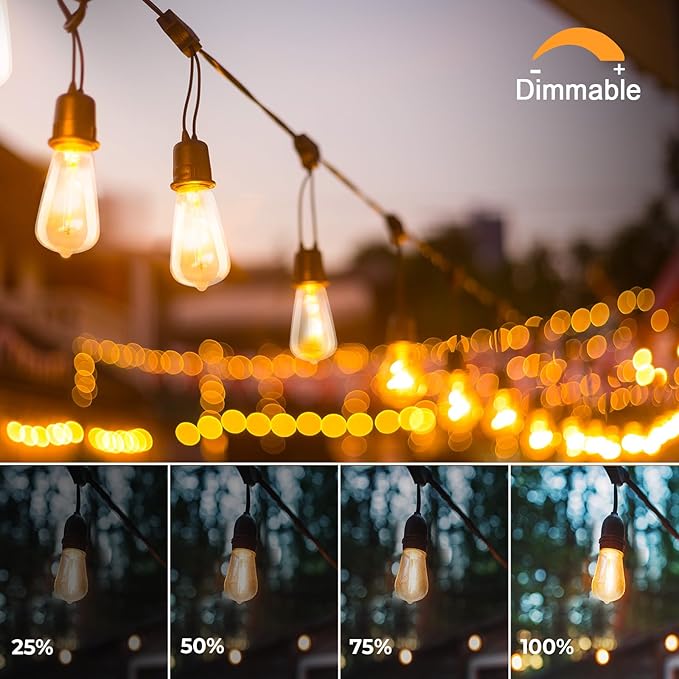 GvvooHome 90 Pack ST38 LED Replacement String Light Bulbs, 1Watt Equivalent to 7Watt Incandescant Bulb, Shatterproof E12 LED Bulb for Outdoor Patio Garden Vintage String Lights, Dimmable, 2700K