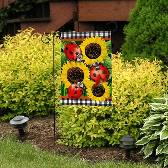 Ladybugs And Sunflowers Summer Garden Flag Floral Everyday 12.5" x 18" Briarwood Lane
