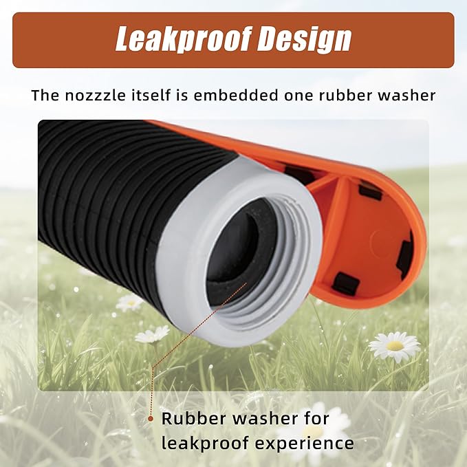Garden Hose Nozzle Sprayer– this high heavy-duty spray nozzle offer 8 watering patterns for watering plants, lawns & gardens, washing cars, household (Dark Orange)