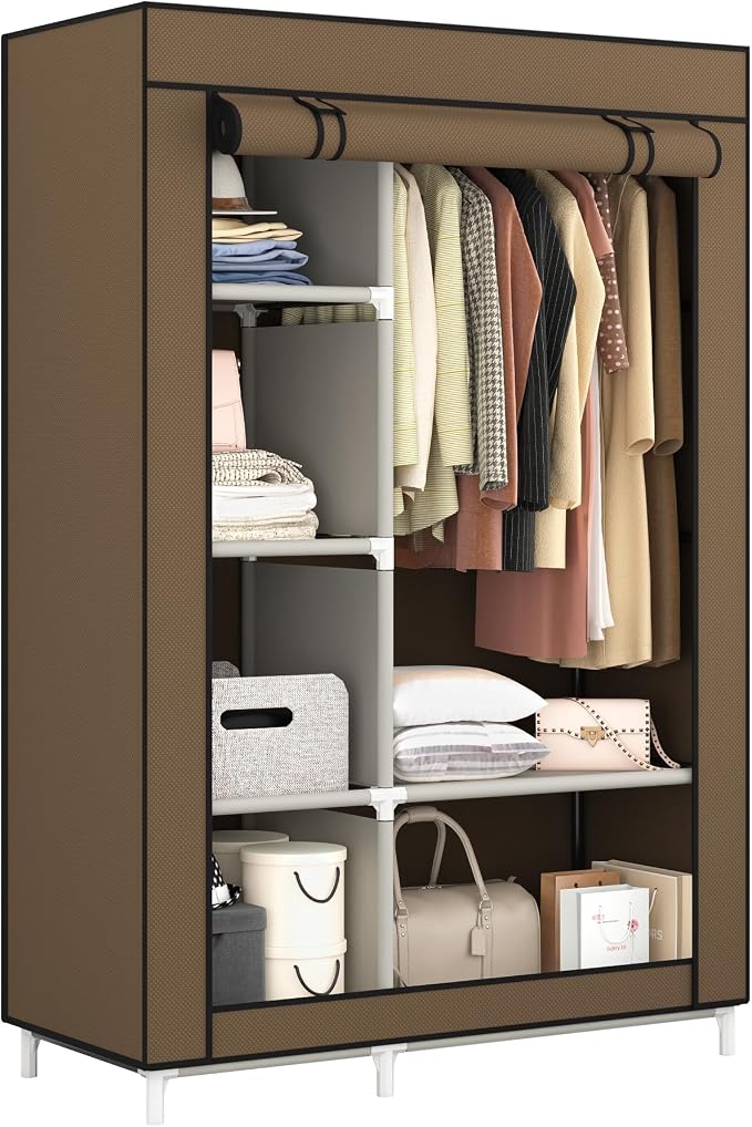 Calmootey Portable Closet Organizer, Space-Saving Storage System for Home