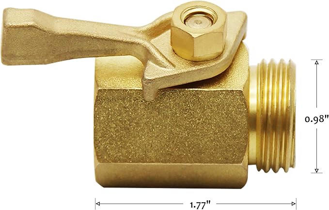 Lifynste Heavy Duty Brass Garden Hose Shut Off Valve, 3/4 Inch, 2 Sets