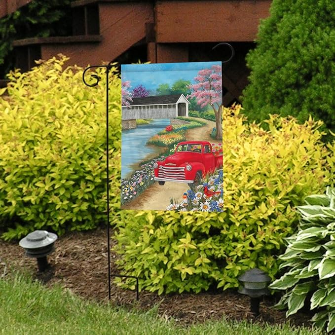 Briarwood Lane Spring Covered Bridge Garden Flag