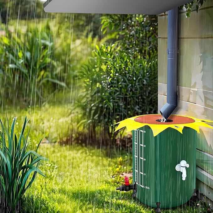 100 Gallon Collapsible Rain Barrel, Rain Water Collection Barrel with 1000D Oxford Cloth, Portable Rainwater Collection System with Spigot and Overflow Kit