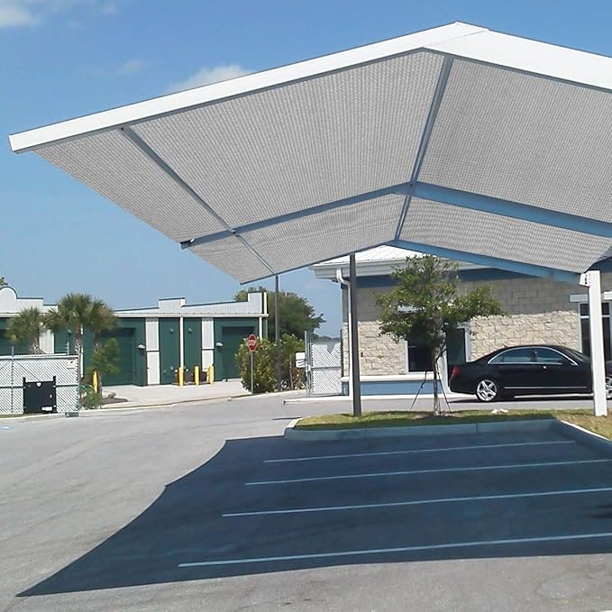 Eden's Decor Straight Flat-Edged Sun Shade Sail Rectangular 9' x 17' Grey UV-Blocking Outdoor Canopy Fabric Cloth Awning for Pergola Patio Garden Backyard Custom Size