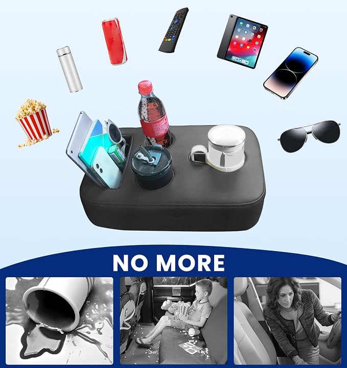 Upgraded Car Cup Holder with Dual Secure Strap Back Seat Cup Holder for Car