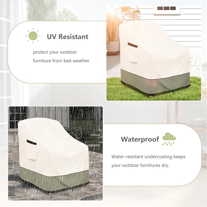 Outdoor Chair Covers 4 Pack 32 W x 35 D x 36 H inches,600D Heavy Duty Waterproof Adirondack Chair Cover,Outdoor Furniture Covers for Lawn/Garden Chiar