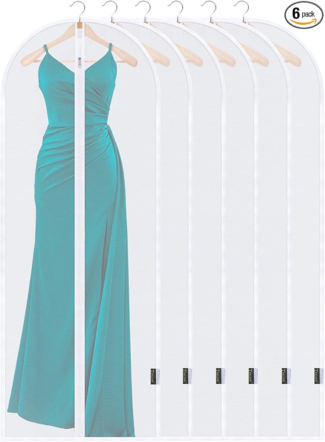 BALEINE 6PK Garment Bags for Hanging Clothes, 60" Suit Bag for Closet