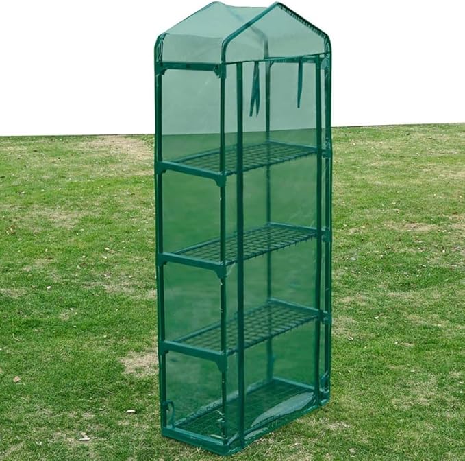 vidaXL Greenhouse, Green House for Garden Patio Backyard Lawn, Cold Frame for Plant Growing Gardening, Outdoor Greenhouse Grow House, 4 Shelf