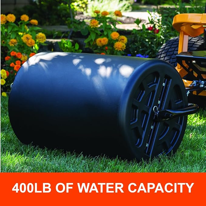 Agri-Fab 45-0610 18" x 24" Tow Behind Poly Lawn Roller 250 lbs Weight with Water, Poly Drum and Steel Frame, with Plug. Designed for Lawn and Garden Tractors