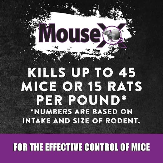 MouseX Rodent Control Bait Pellets for Rats & Mice – Indoor & Outdoor Use Pellets | 5 oz. Bag | Poison Free, Pet Safe