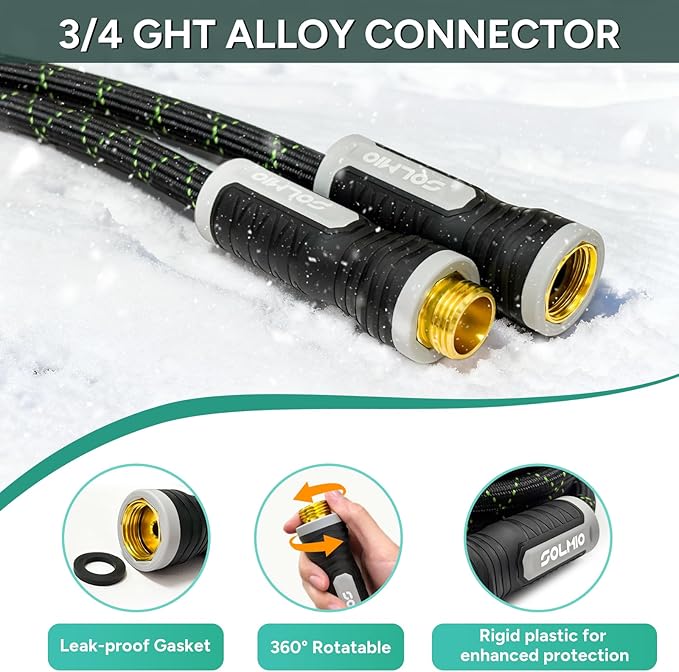 Garden Hose 75FT, Flexible Lightweight Non-Expandable Water Hose with 10 Function Nozzle, No-Kink, Leak-Proof, Burst-Resistant, High-Pressure for Yard, Outdoor