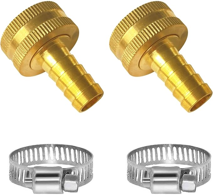 YOUHO Garden Hose Adapter 2PCS 3/4GHT(F) to 1/4 Barb Garden Hose to Pipe Fittings Connect, Garden Pipe Joint Extension Repair Fitting