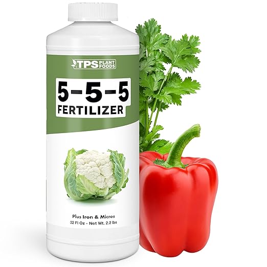 5-5-5 Fertilizer for Plants, Great for Vegetables, Flowers, and Shrubs, Liquid Plant Fertilizer by TPS Plant Foods, 32oz (1 Quart)