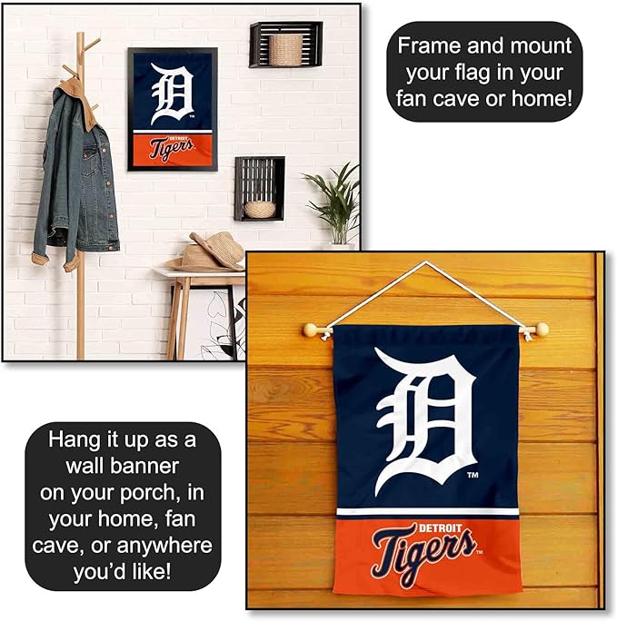 Detroit Baseball Double Sided Garden Flag