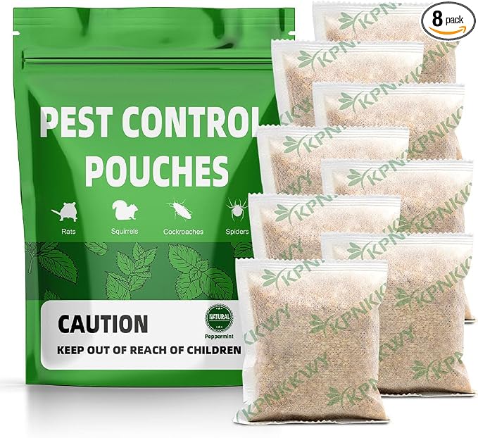 LAQDECDV Pest Control, Mouse Repellent Pouches, Rodent Repellent, Mice Repellant Indoor, Peppermint Mice to Repel Spider, Ant, Roach & Mosquito, Rat Repellant Outdoor, Keep Mouse Out of Camper-8P