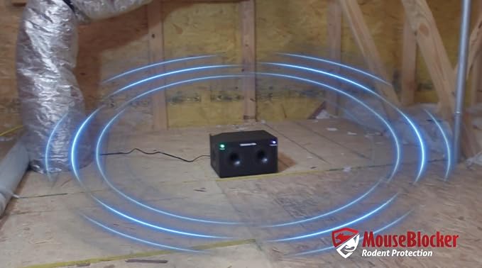 MouseBlocker 1000x Plug-in Rodent Deterrent for Garages & Buildings