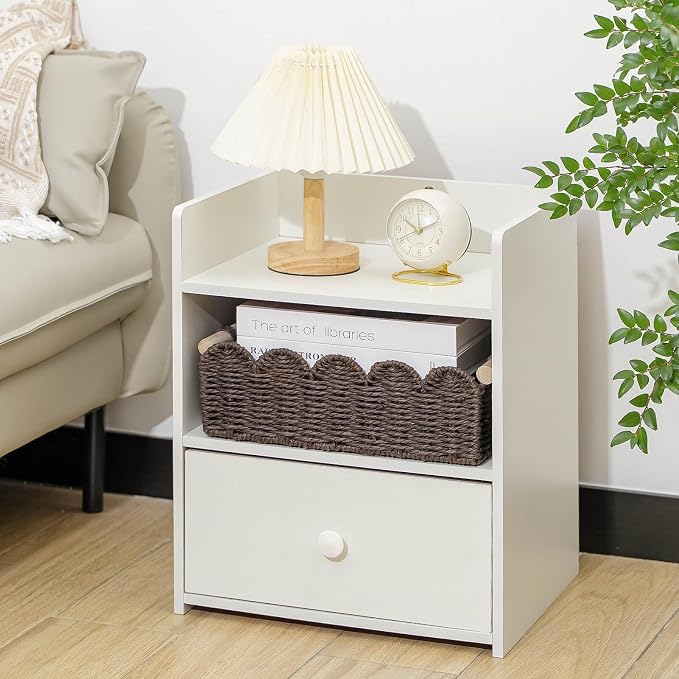 CubesLand Scalloped Toilet Paper Storage Basket for Over Toilet Shelves | Decorative Wicker Organizer Basket Perfect for Home Countertop Storage, Small Basket, Living Room Shelf Decor, Set 2 Brown
