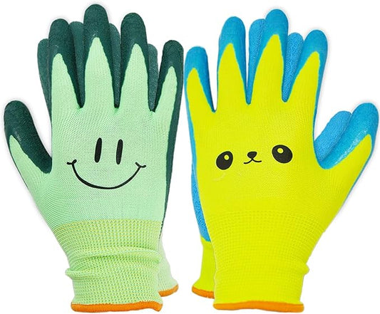 Kids Gardening Gloves for Ages 2-12 Toddlers, Youth, Girls, Boys, Children Garden Gloves for Yard Work (Size 5 for 9, 10 Year Old)
