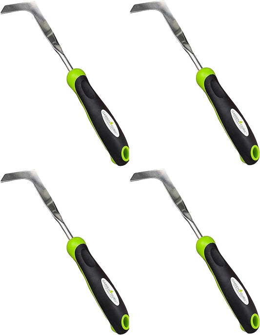 Garden Guru Patio Crack Weeder Tool with Ergonomic Handle – Stainless Steel Weed Puller for Patio Sidewalk Driveway Cracks | Rust Resistant (4 Pack)