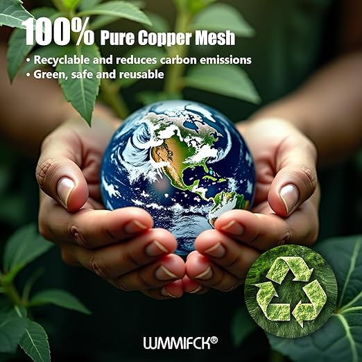 3rd Gen Copper Mesh Rodent Control Kit, 100% Pure Copper Wool for Slugs Snail Pest Bird Mice Rat Control, 2 Rolls Mesh Roll Wrap Wire with Scissors