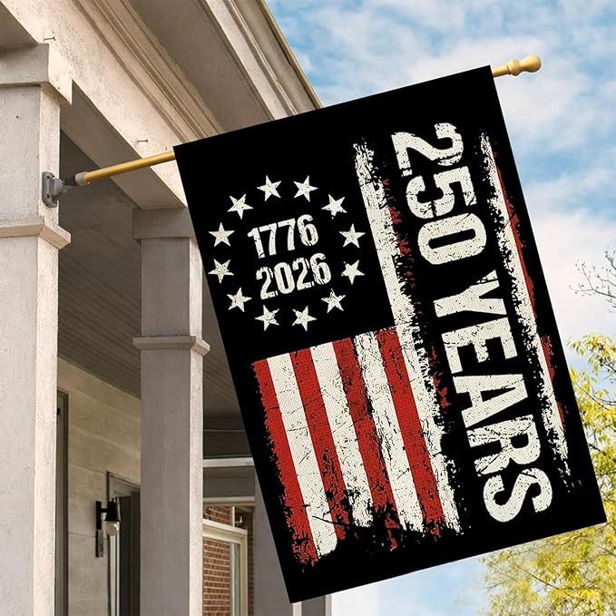 250 Anniversary Usa Garden Flags for Outside, 250 Anniversary USA Flag Patriotic Banner 1776-2026 4th of July Decorations Yard Sign Double-Sided Waterproof Flag Stars and Stripes Design, Commemorative, 28x40 Inch 250 Year American Flag