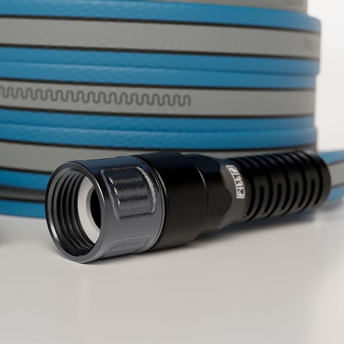 FITT HiFlo Water Hose 50ft, Multipurpose Flat Garden Hose, Easy to Use and Long-lasting Performance, Grey