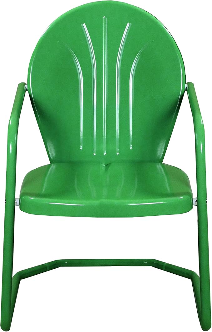 Northlight 34-Inch Outdoor Retro Tulip Steel Armchair, Green