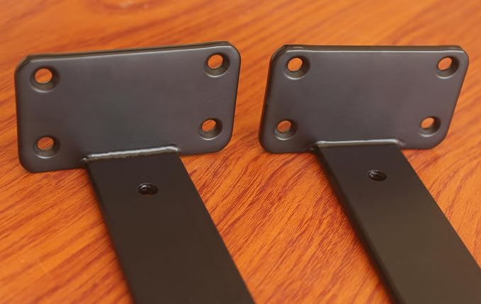 6 Pack - 9 inch Black Hidden L Shelf Bracket (1/5 Inch Thicked) Iron Floating Shelf Brackets Rustic Industrial Metal Brackets for Shelf Support