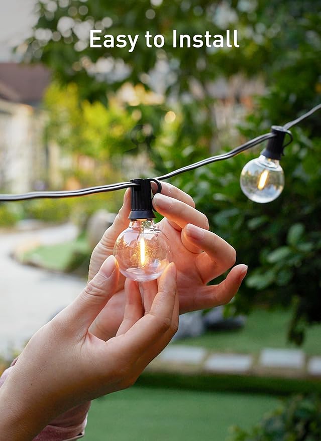 Brightown 25 Pack G40 LED Replacement Bulbs, E12 Base, 2200K Warm White, Shatterproof Waterproof Dimmable 1.5 Inch Globe Bulbs for Indoor & Outdoor Patio Backyard Home Lighting