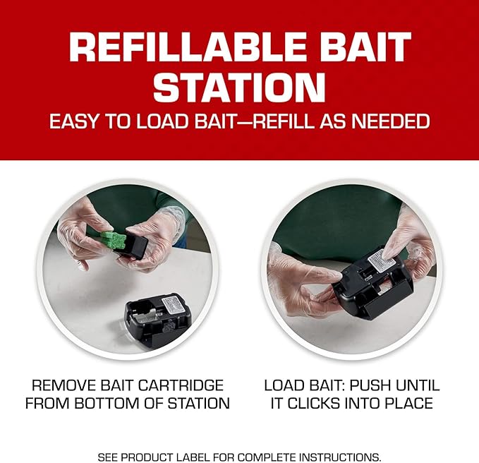 Tomcat Mouse Killer Child and Dog Resistant,Refillable Station for Indoor and Outdoor,1 Station-and 8 Bait Block Refills,(Pack of 4)