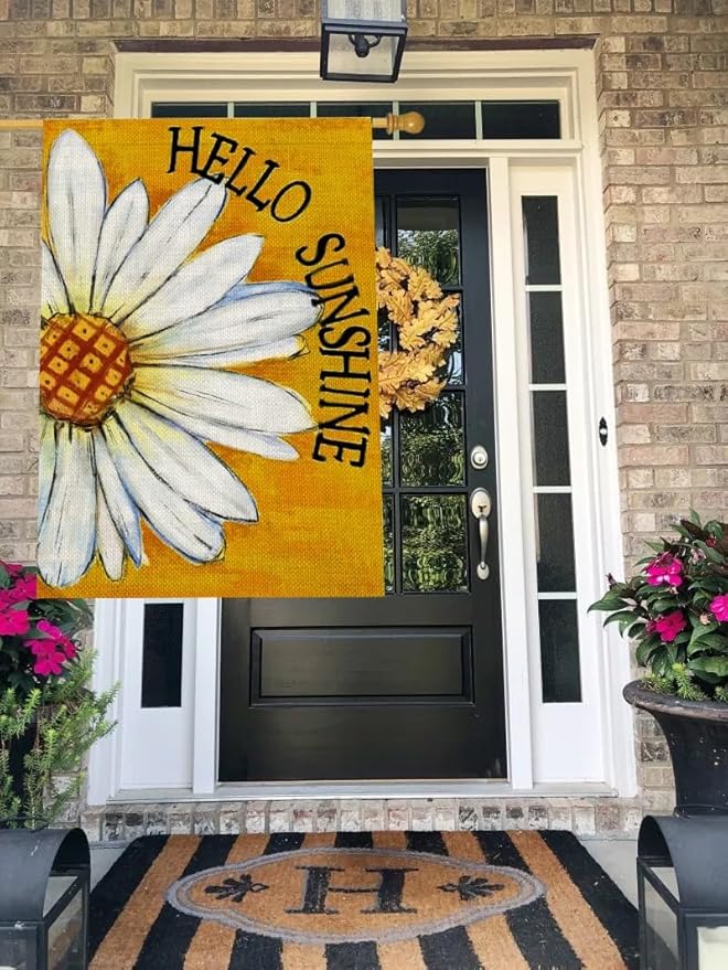 Spring Summer Flag 28 x 40 Double Sided, Large Outdoor Flag for Garden Yard and House, Floral Decorative flag for Outside