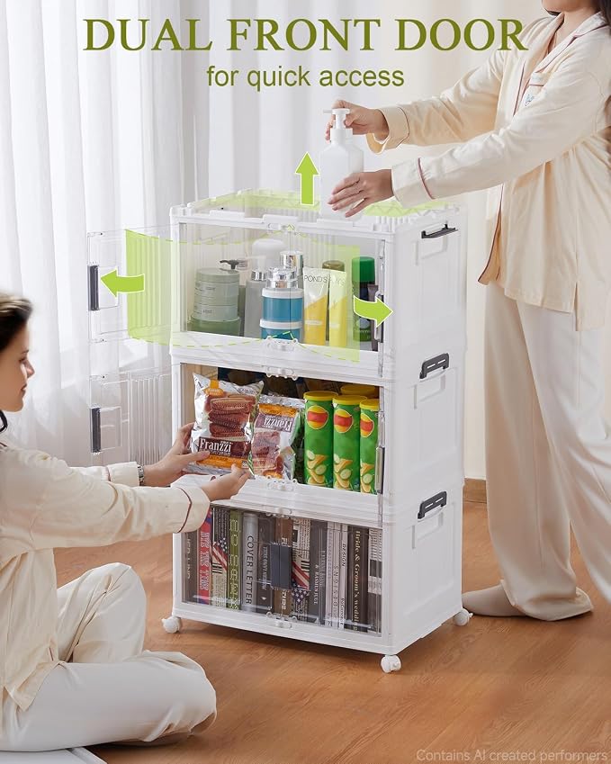 OlarHike 144QT Storage Bins with Lids for Closets, Office, Dorm, 3 Pack