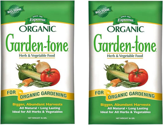 Espoma Organic Garden-Tone 3-4-4 Organic Plant Food for Cool & Warm Season Vegetables and Herbs, 18lb (Pack of 2)