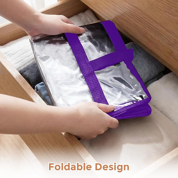 2 Pack Clear Storage Bags for Clothes, 45L Closet Organizers and Storage