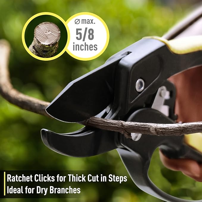 Jardineer Pruning Shears for Gardening Heavy Duty, Sharp Garden Clippers Handheld, Hand Pruners for Gardening Less Effort