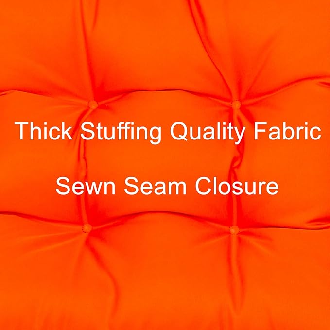 QILLOWAY Outdoor Chair Cushion for Patio Furniture, Waterproof Patio Cushions Set of 4 with Ties, Fade Resistant Replacement Pads for Outdoor Rocking Chairs,Orange