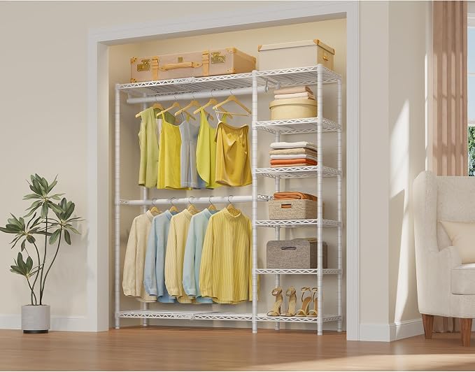VIPEK X2 Expandable Clothes Rack Portable Closet Organizer System White